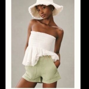 Anthropologie by Pilcro The Kit High Rise Utility Shorts Moss Green Size 27